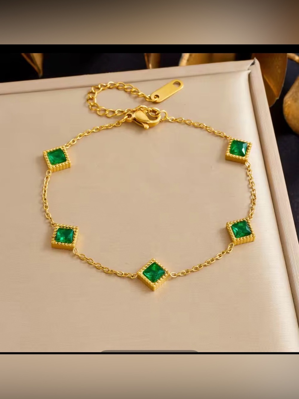 Waterproof 18k gold plated stainless steel bracelet